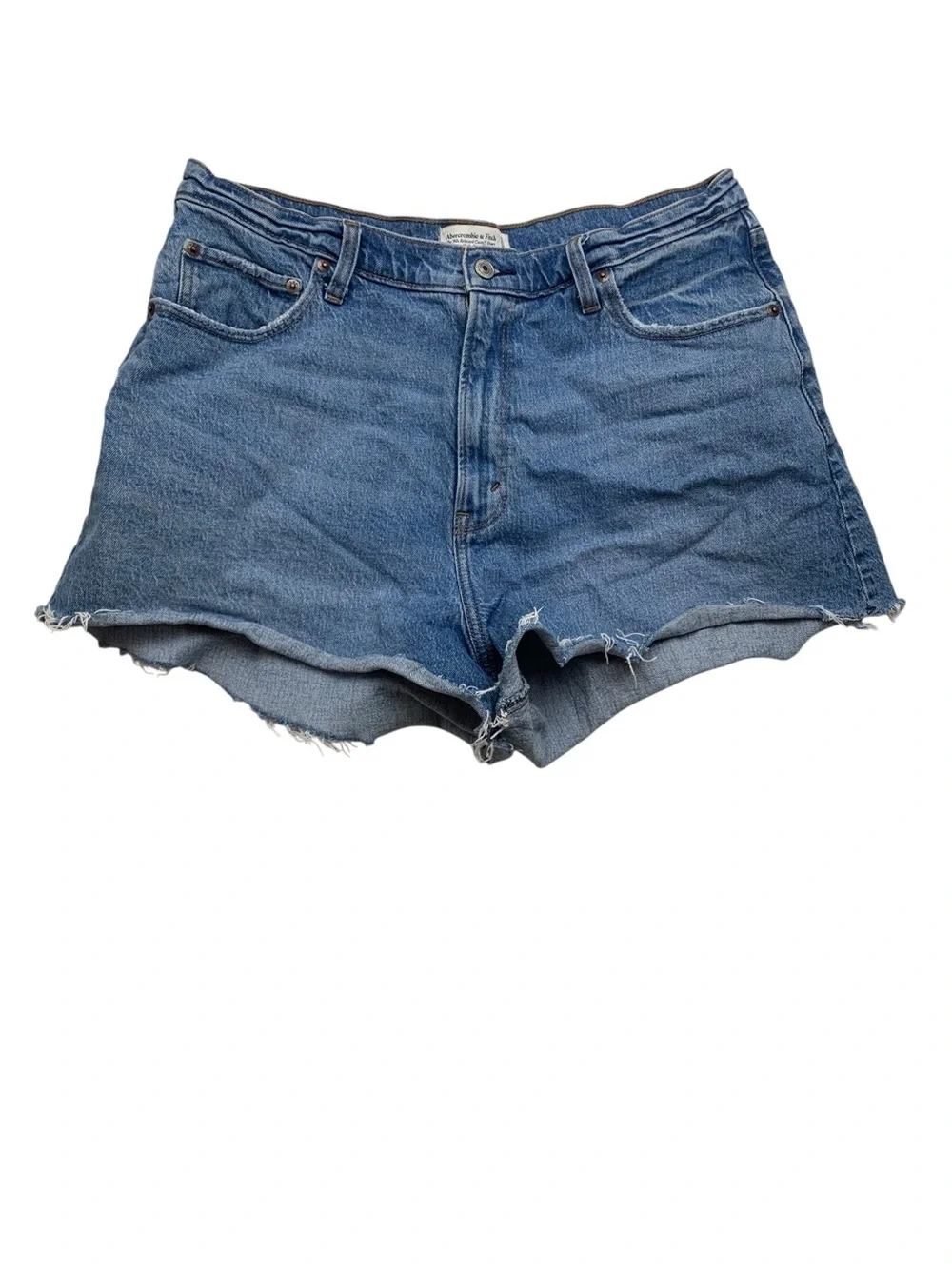 Abercrombie & Fitch 16 33 90s relaxed high rise Medium Blue Denim Cutoff Shorts